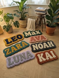 Image 1 of Custom Name Rug - Personalized Tufted Rug for Bedroom - Aesthetic Room Decor - 2 Color Custom Rug...