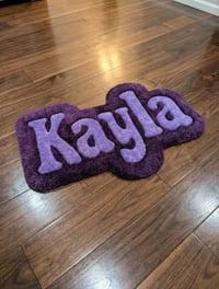 Image 2 of Custom Name Rug - Personalized Tufted Rug for Bedroom - Aesthetic Room Decor - 2 Color Custom Rug...