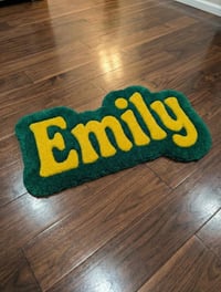 Image 3 of Custom Name Rug - Personalized Tufted Rug for Bedroom - Aesthetic Room Decor - 2 Color Custom Rug...