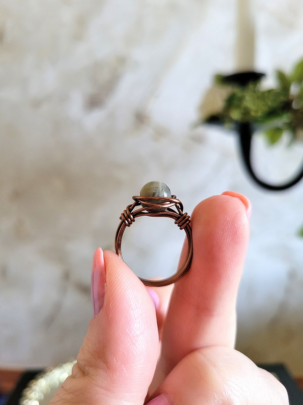 Image of Labradorite Wire Wrapped Custom Ring