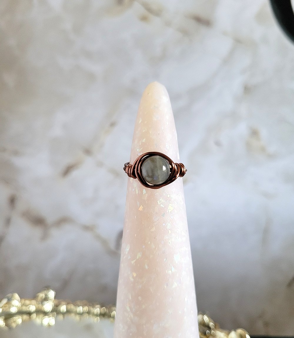 Image of Labradorite Wire Wrapped Custom Ring