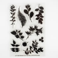 Image 2 of "Let's Be Fronds" Leaf Plant Branch Silhouette - 4"x6" Clear Stamp Set (10 stamp designs)