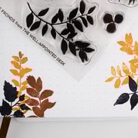 Image 3 of "Let's Be Fronds" Leaf Plant Branch Silhouette - 4"x6" Clear Stamp Set (10 stamp designs)