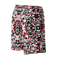 Image 5 of Guice Geometric Red Dragon Basketball Shorts (Unisex)