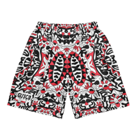 Image 1 of Guice Geometric Red Dragon Basketball Shorts (Unisex)
