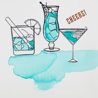 Image 4 of "Don't Drink Ink" Cocktails, Beer Glass, Wine, Cherry- 3"x4" Clear Stamp Set (9 stamp designs)