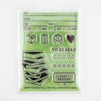Image 1 of "Book Tracker" Books, Audiobook, Ebook, TBR - 3"x4" Clear Stamp Set (10 stamp designs)
