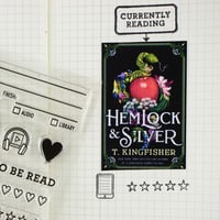 Image 3 of "Book Tracker" Books, Audiobook, Ebook, TBR - 3"x4" Clear Stamp Set (10 stamp designs)