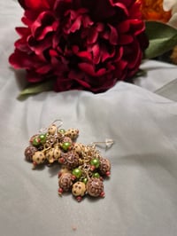 Image 1 of DD0022 - Wooden Bead Cluster Earrings