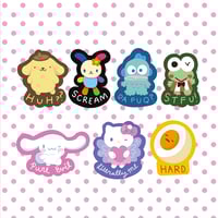 Image 1 of Silly Kawaii Characters Sticker Pack