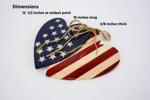 Image of Hearts with American Flag Strips and Stars Wall Decor, Patriotic Decor