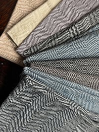 Image 1 of Caroline’s Zig Zag Twill Towel in Slate Blue