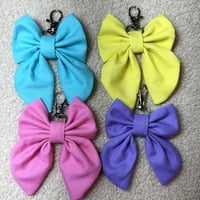 Image 2 of Handmade Fabric Bow Keychain | Purse Accessory