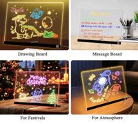 Image 2 of LED Acrylic Dry Erase Board | Light-Up Neon Message Board