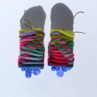 Image 1 of Interpolated Twist Earrings (hot pinks/ cool blues)