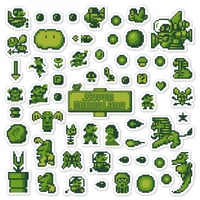 Image 1 of Super Mario Land (Green) Sticker/Magnet Sets (58 Pieces)