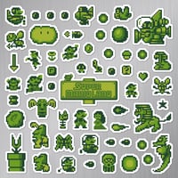 Image 2 of Super Mario Land (Green) Sticker/Magnet Sets (58 Pieces)