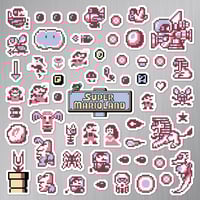 Image 2 of Super Mario Land (Colorized) Sticker/Magnet Sets (58 Pieces)