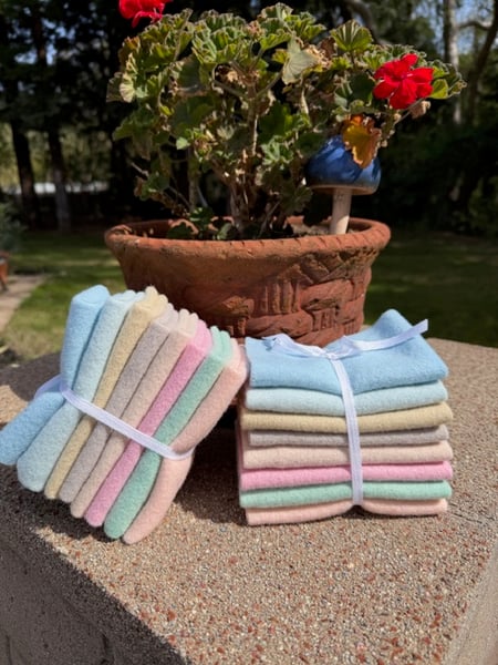 Image of 8-Piece  Hand Dyed Pastel Wool Bundles 