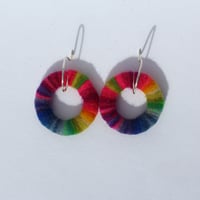 Image 1 of Spectrum pink hoop earrings