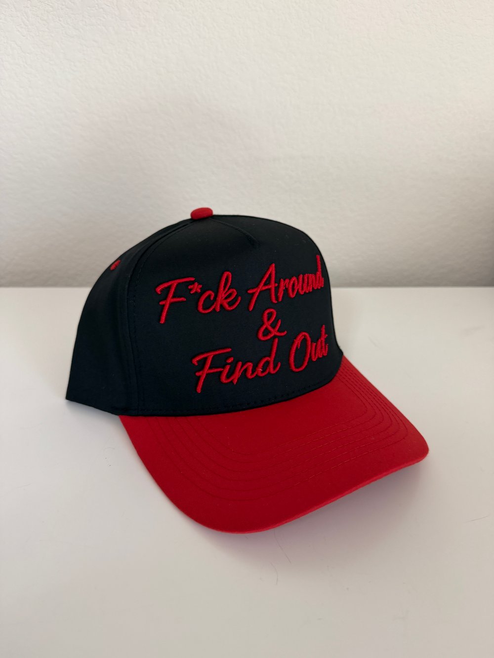 Image of F*ck around & find out black and red snapback