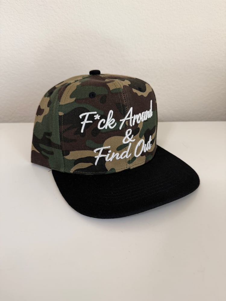Image of F*ck around & find out hat camo snapback 