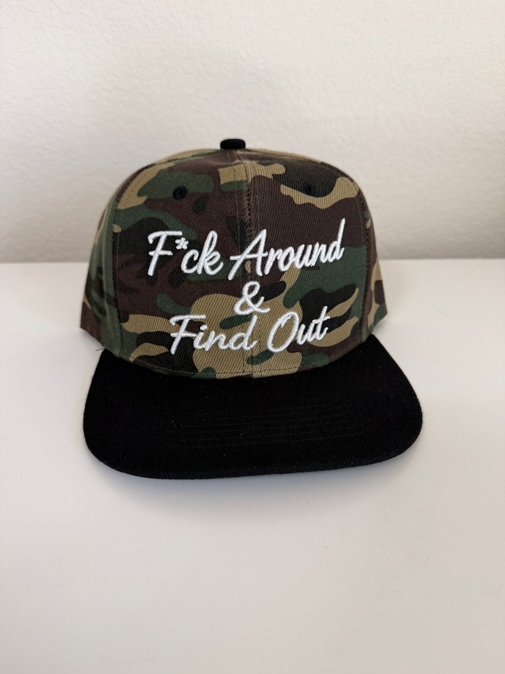 Image of F*ck around & find out hat camo snapback 
