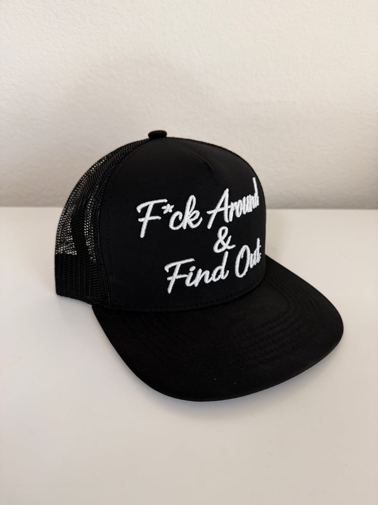 Image of F*ck Around & Find Out mesh black hat