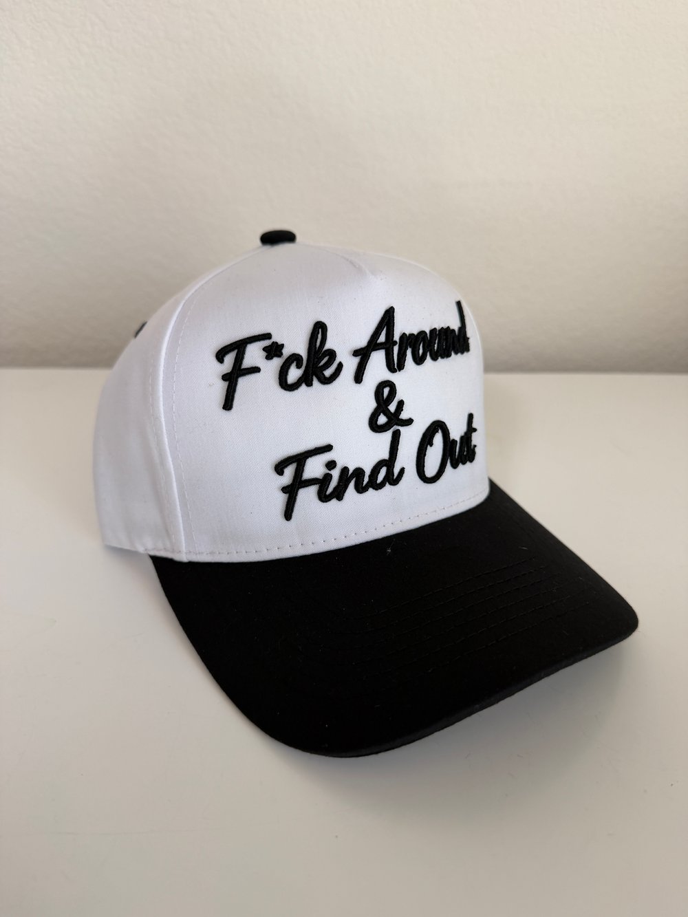 Image of F*ck Around & Find Out Custom SnapBack white curve hat