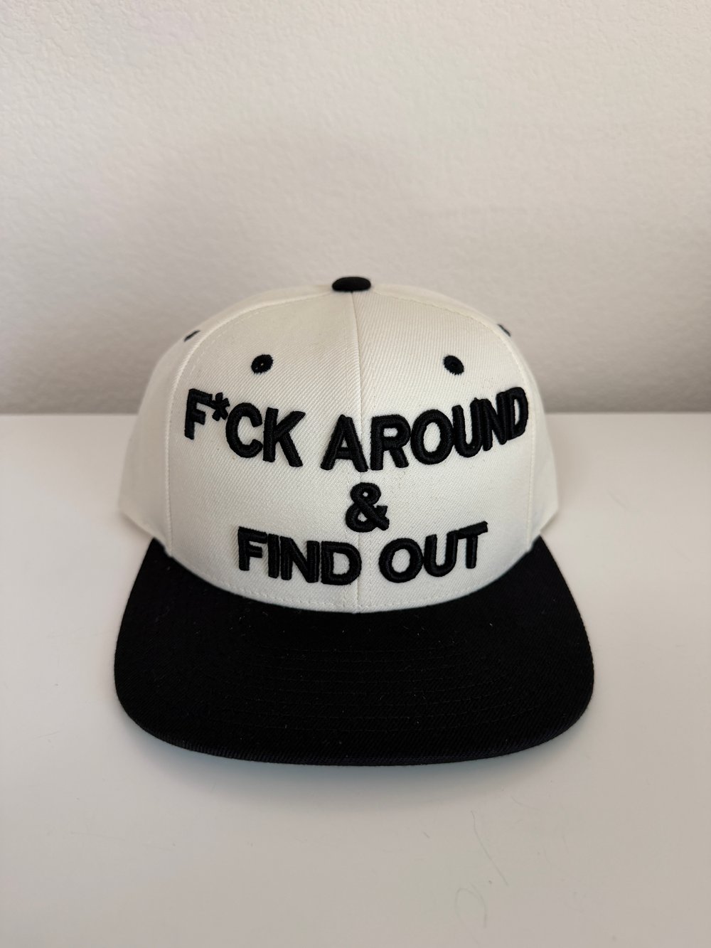 Image of  F*ck Around & Find Out Snapback  Wht/Blk