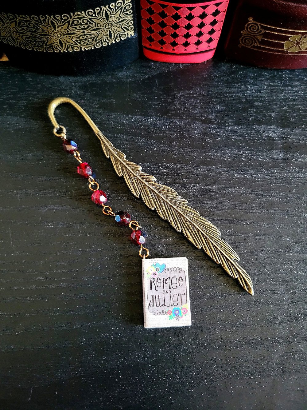 Image of Romeo and Juliet Metal Feather Bookmark