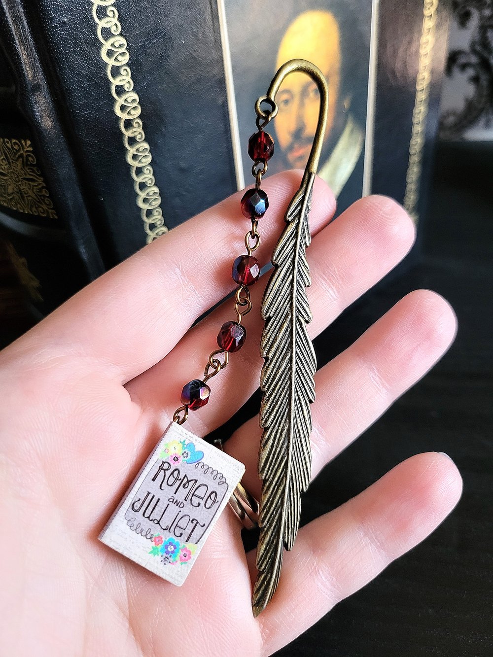 Image of Romeo and Juliet Metal Feather Bookmark