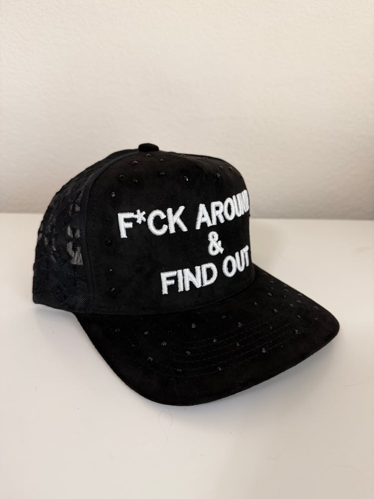 Image of F*ck Around & Find Out Custom Gem Snapback  Blk