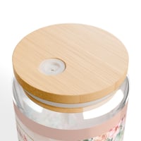 Image 4 of Personalized Christian Woman's 16 oz Sipper Glass Tumbler with Lid and Straw