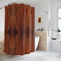 Image 1 of  WOODEN  SHOWER CURTAINS OR BATH MAT. BUY THE SET AND SAVE
