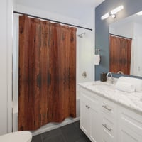Image 3 of  WOODEN  SHOWER CURTAINS OR BATH MAT. BUY THE SET AND SAVE