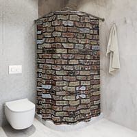 Image 4 of BRICK  SHOWER CURTAINS OR BATH MAT. BUY THE SET AND SAVE
