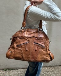 Image 5 of DISTRESSED LEATHER BOSTON BAG