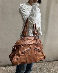 Image 1 of DISTRESSED LEATHER BOSTON BAG