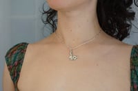 Image 2 of Silver Rabbit Pendant Necklace with Garnet