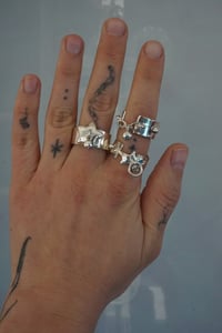 Image 3 of Thick Silver Star Band with Ornament