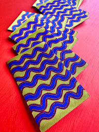 Image 1 of Wavy Lines-Woven Mending Sticker Patch