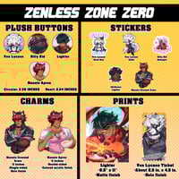 Image 1 of (PRE-ORDER) ZZZ Keychains, Plush Buttons, Prints, and Stickers