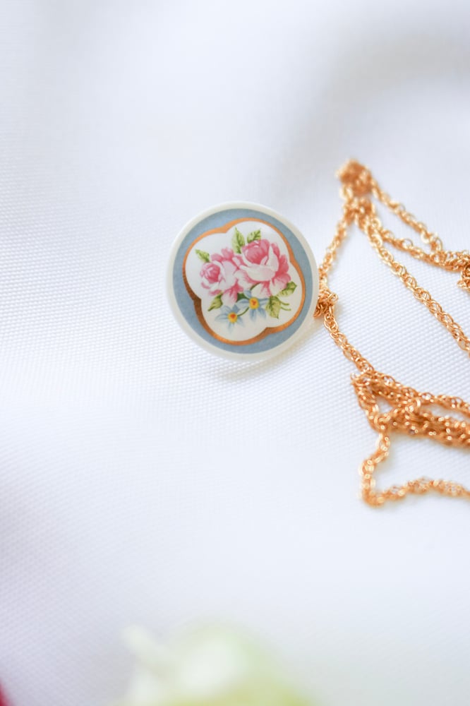 Image of Vintage Avon Springtime Bouquet Earrings and Pendant Set 