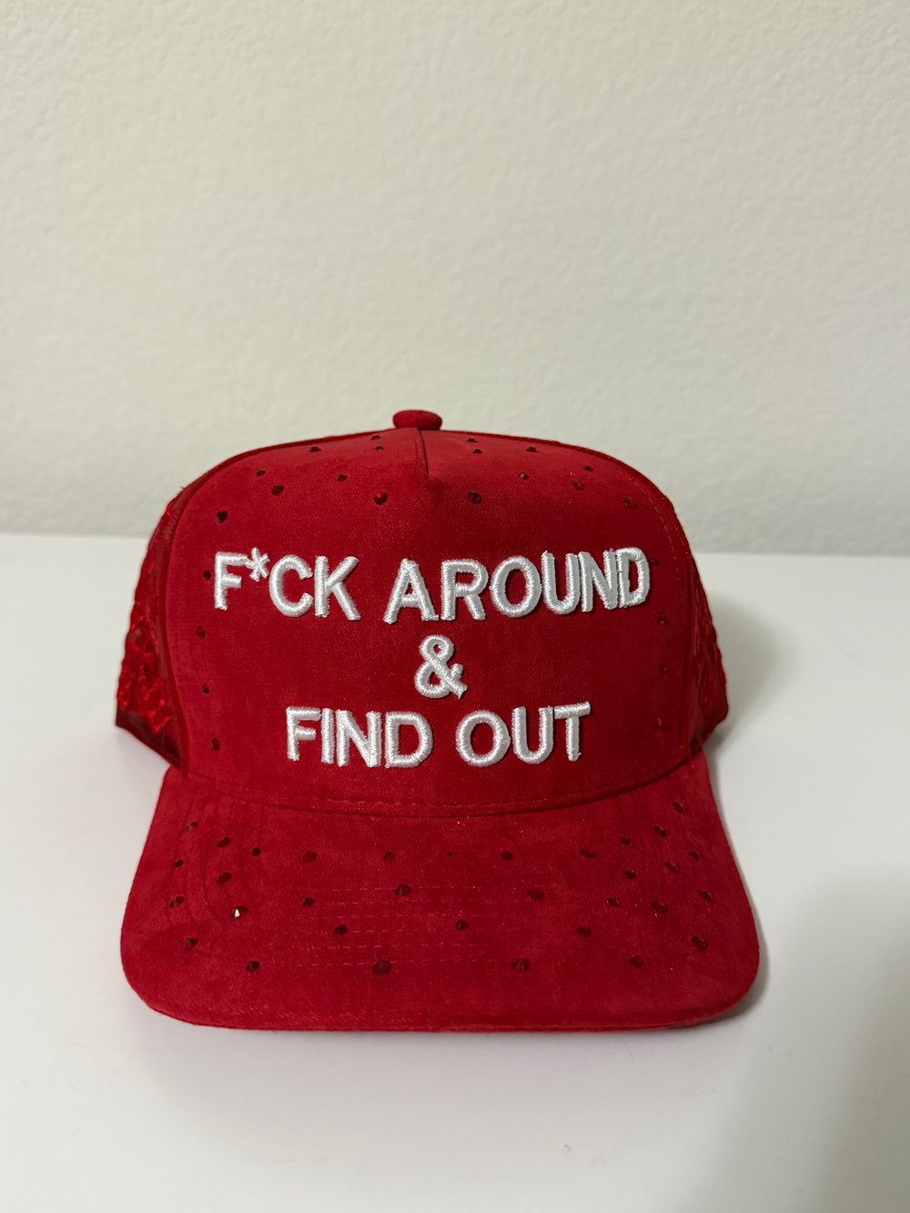 Image of F*ck Around & Find Out Custom Gem Snapback red