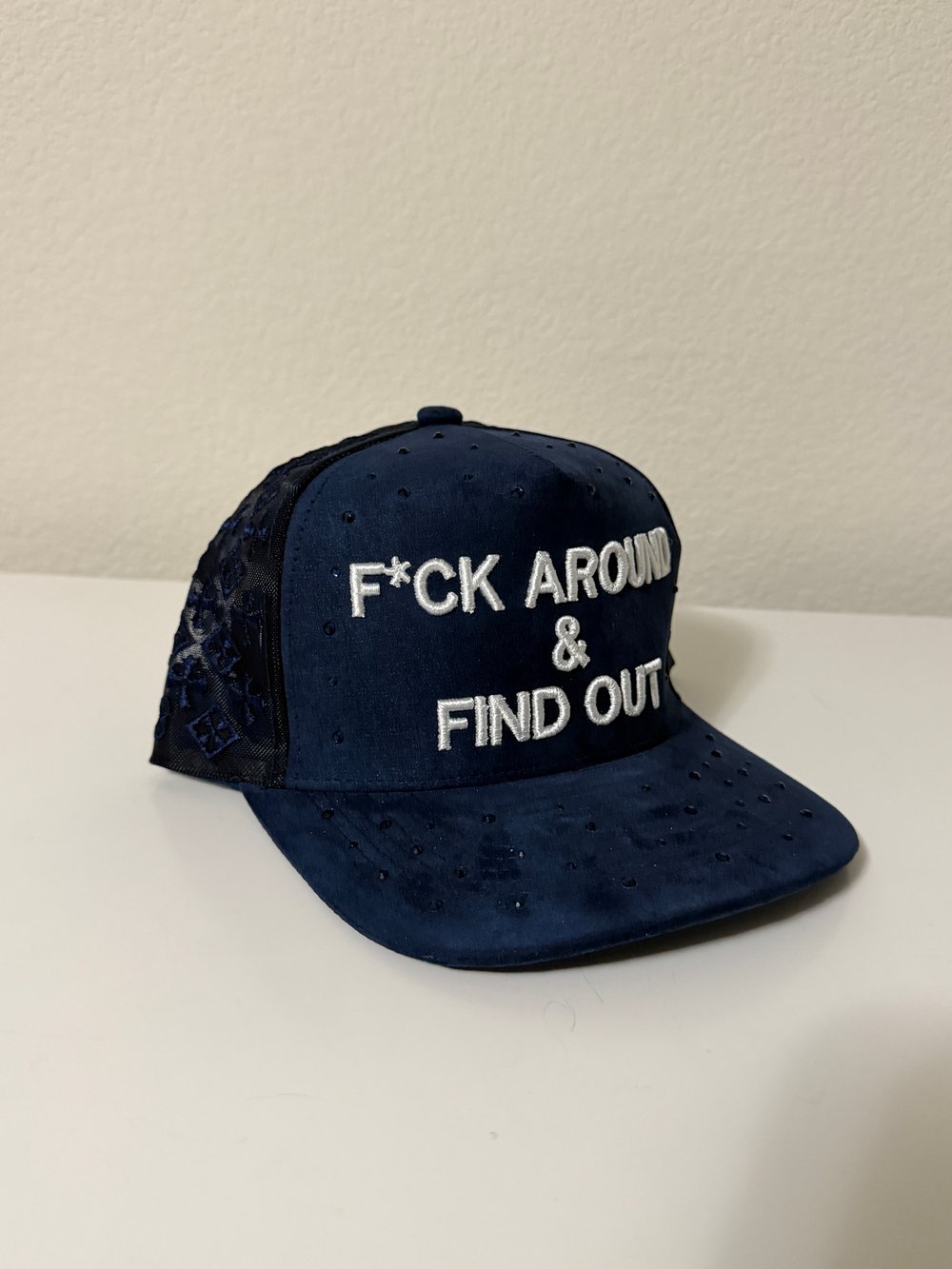 Image of F*ck Around & Find Out Custom Gem Snapback dark blue 