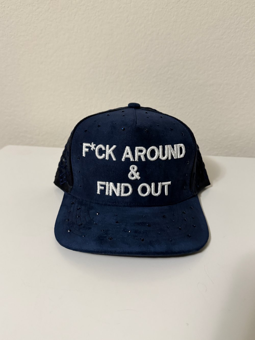 Image of F*ck Around & Find Out Custom Gem Snapback dark blue 