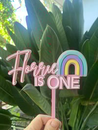 Image 4 of Personalised Rainbow Birthday Acrylic Cake Topper