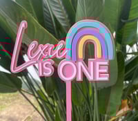 Image 2 of Personalised Rainbow Birthday Acrylic Cake Topper