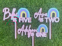 Image 5 of Personalised Rainbow Birthday Acrylic Cake Topper
